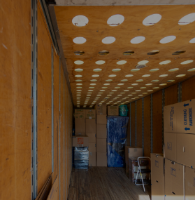 Moving truck interior ready for a storage load